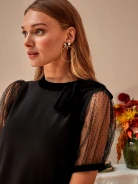 DRESS WITH TRANSPARENT BUFFETS