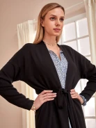 LONG TIED SWEATER SLIT ON THE SIDE