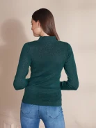 STYLISH SWEATER WITH HALF TURTLENECK