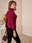 TURTLENECK IN THICKLY WOVEN RIBBED KNIT FABRIC