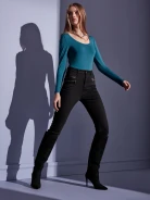 TURQUOISE LONG SLEEVE BODYSUIT