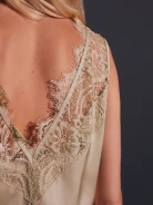 BEIGE SATIN TOP