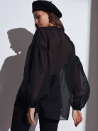 BLACK BLOUSE WITH WIDE SLEEVES