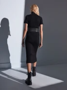 BLACK DRESS WITH SHORT SLEEVES