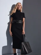 BLACK DRESS WITH SHORT SLEEVES