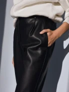 BLACK IMITATION LEATHER PANTS