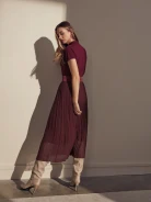 MAROON PLEATED SKIRT