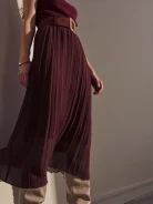 MAROON PLEATED SKIRT