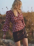 Brown leather skirt