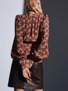 Brown leather skirt