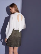 SWEATER WITH BACK NECKLINE IN WOOL