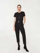 Black T-shirt with applique