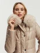Beige quilted coat