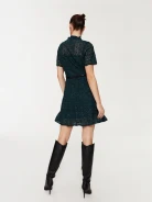 Bottle-green lace dress