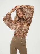 Beige high-waisted cigarette pants