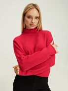 Pink sweater with wool and alpaca