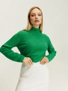 Green sweater with wool and alpaca