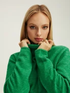 Green sweater with wool and alpaca