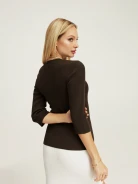 Brown ribbed knit sweater