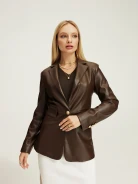 Brown faux leather jacket