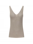 Beige knit top with shimmering effect
