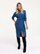 Blue fitted viscose dress