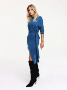 Blue fitted viscose dress