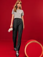 Grey pants with wide legs