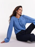 Cornflower oversize sweater with wool blend