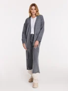 Gray unbuttoned merino wool cardigan