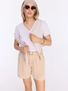 White striped blouse with a V-neck