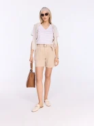 White striped blouse with a V-neck