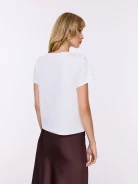 Classic cotton blouse with short sleeves