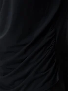 Black blouse with a cowl neckline
