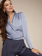 Gray viscose satin blouse