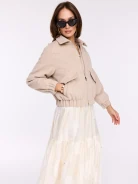 Beige bomber jacket with wool