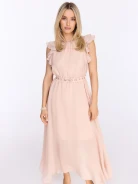 Powder pink maxi dress with decorative beads