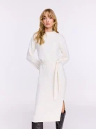 Cream wool and cashmere dress