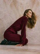 Burgundy wool and cashmere dress