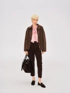 Elegant cigarette pants in chocolate brown