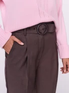 Chocolate high-waisted cigarette pants
