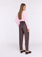 Chocolate high-waisted cigarette pants