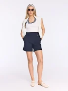 Navy blue high-waisted shorts