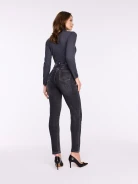 Dark gray fitted jeans
