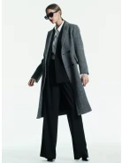 Elegant black trousers with viscose and wool