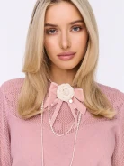Openwork pink sweater with ⅞ sleeve