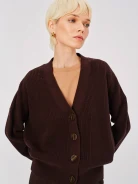 Chocolate oversized ribbed cardigan