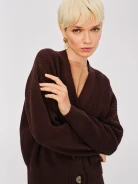Chocolate oversized ribbed cardigan