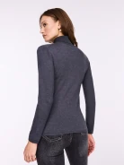 Gray fitted turtleneck with wool