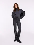 Gray fitted turtleneck with wool